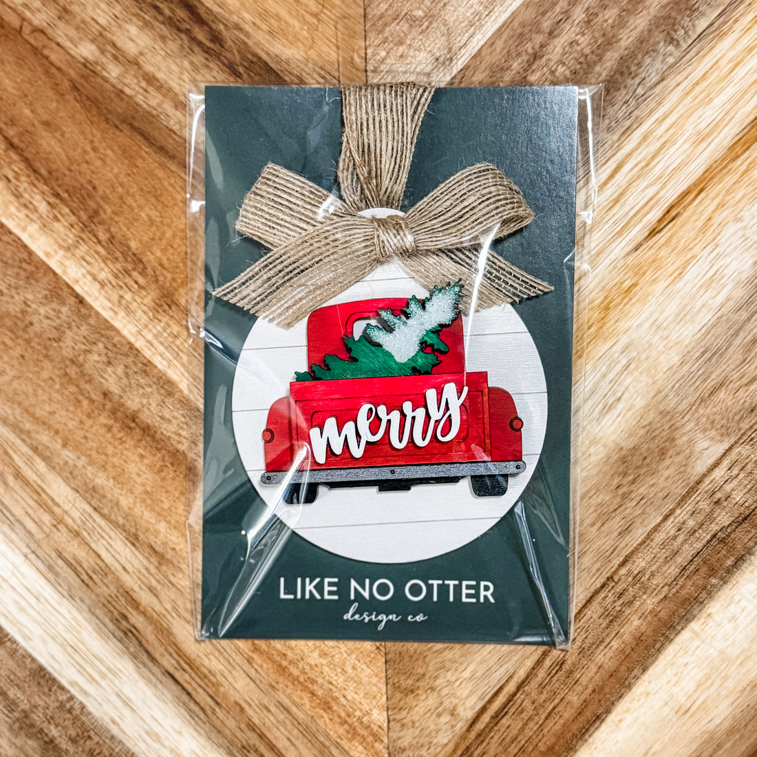 Handmade Truck Ornament - Merry + Glitter