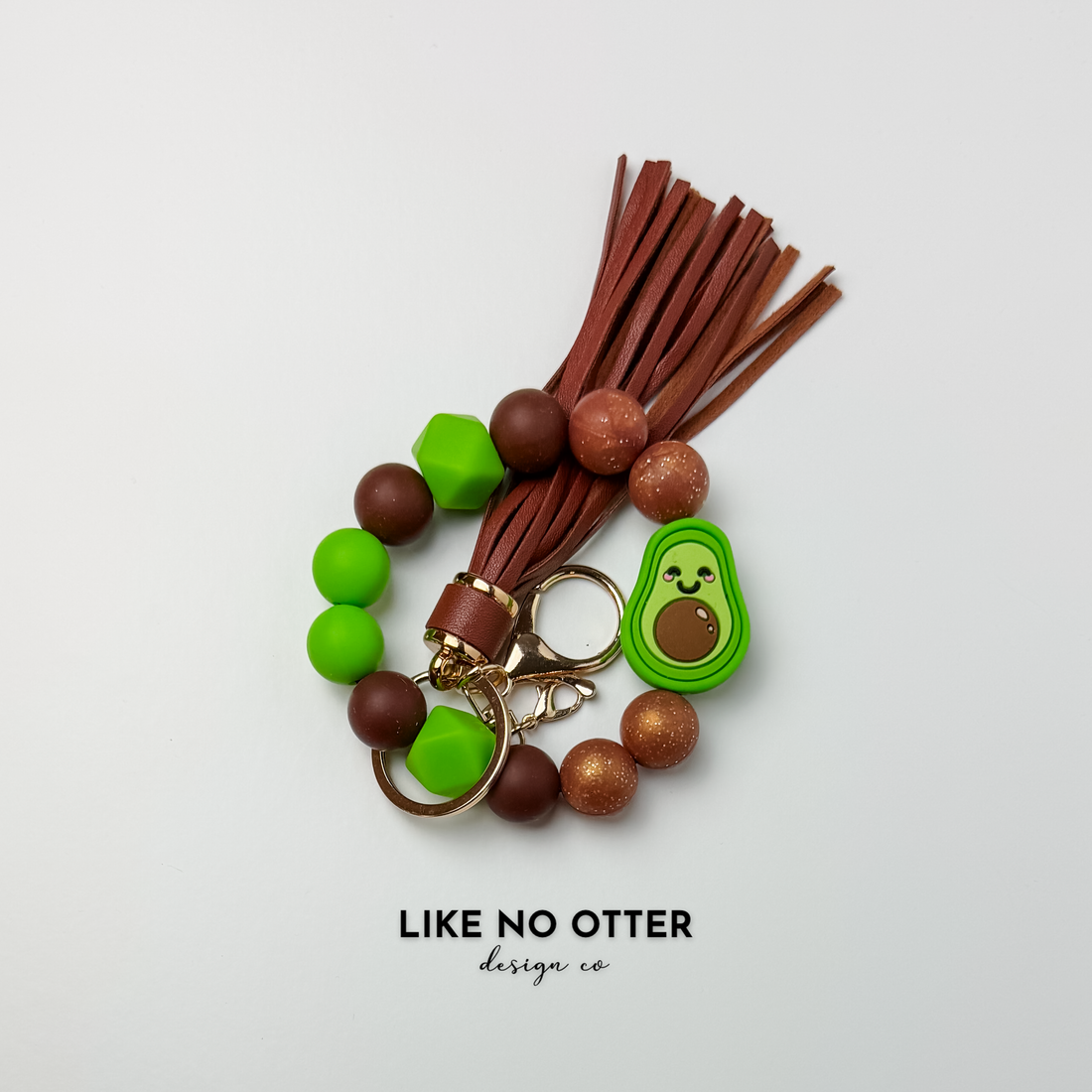 Brown, Green, Avocado Silicone Wristlet