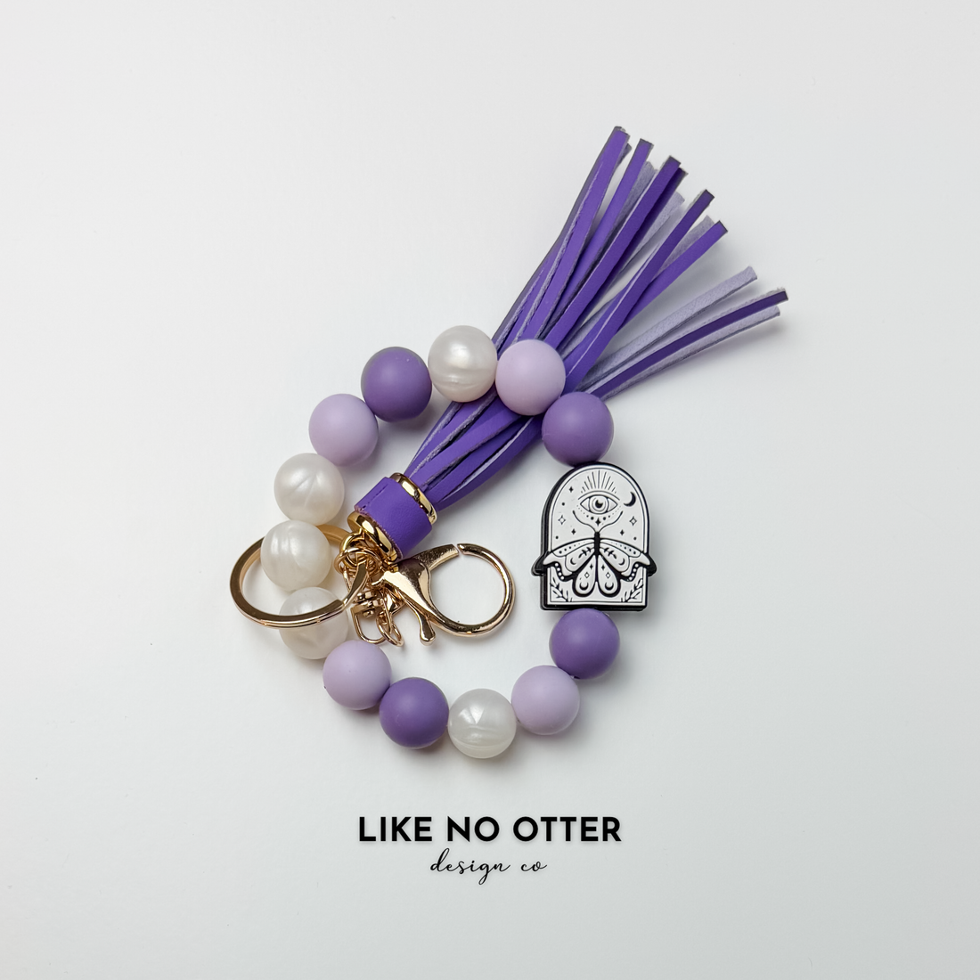 Moth, Purple, Pearl, Lavender, Celestial Silicone Wristlet